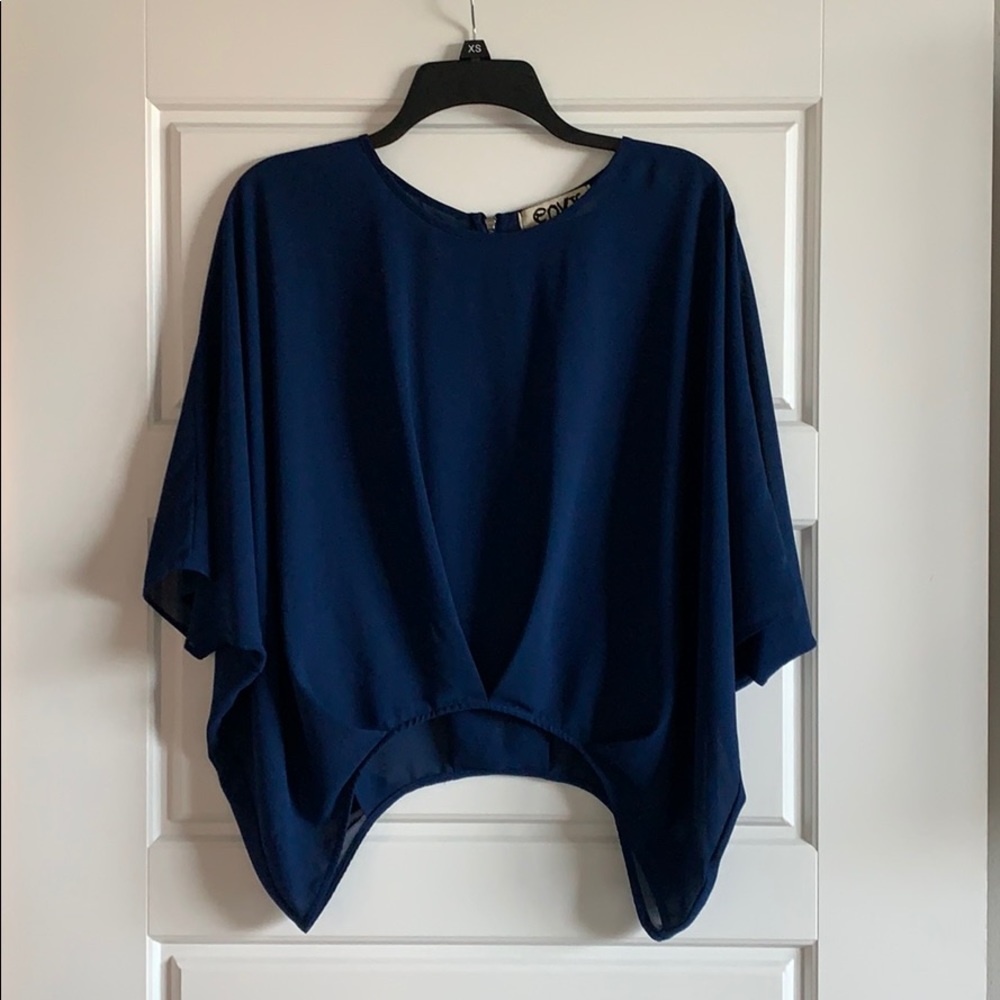 envy navy batwing blouse